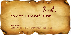Kanitz Liberátusz névjegykártya
